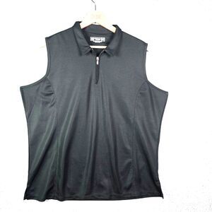 Bermuda Sands Sleeveless Half Zip Black 2XL Ribbed Performance Top Wicking